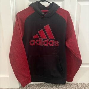 adidas Black Hoodie with Red Trim and Logo